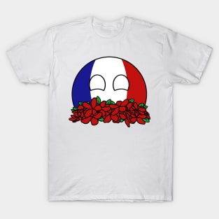 countryballs france play flowers T-Shirt